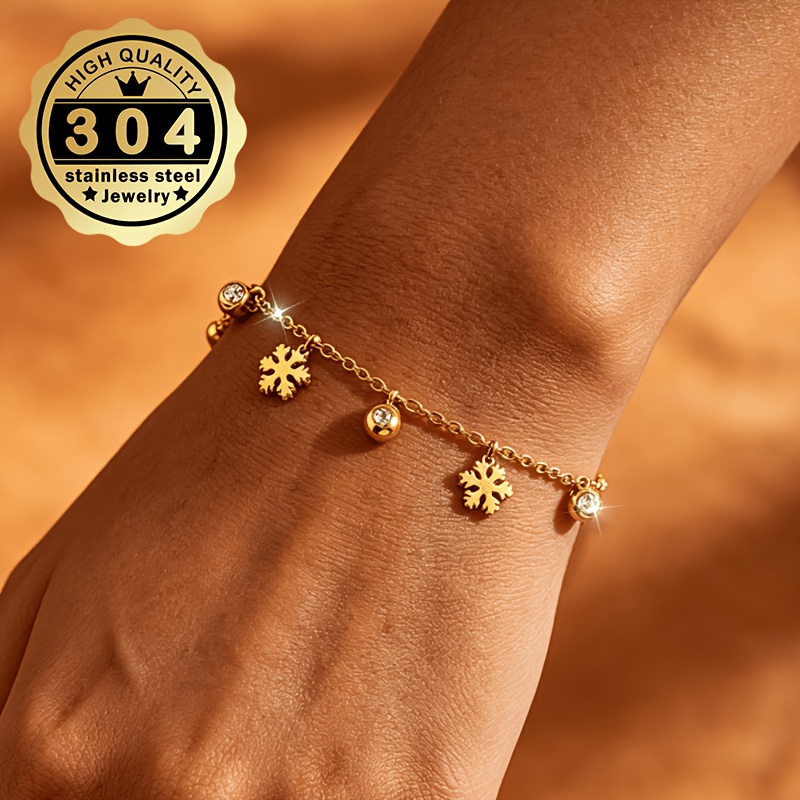 Women's Snowflake CZ Bracelet, Elegant Design